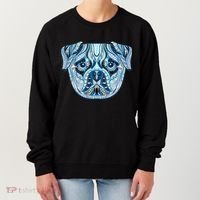 Cool Ethnic Trippy Pug Dog Face Women's Sweatshirt thumb 0