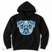 Cool Ethnic Trippy Pug Dog Face Hoodie thumb 0