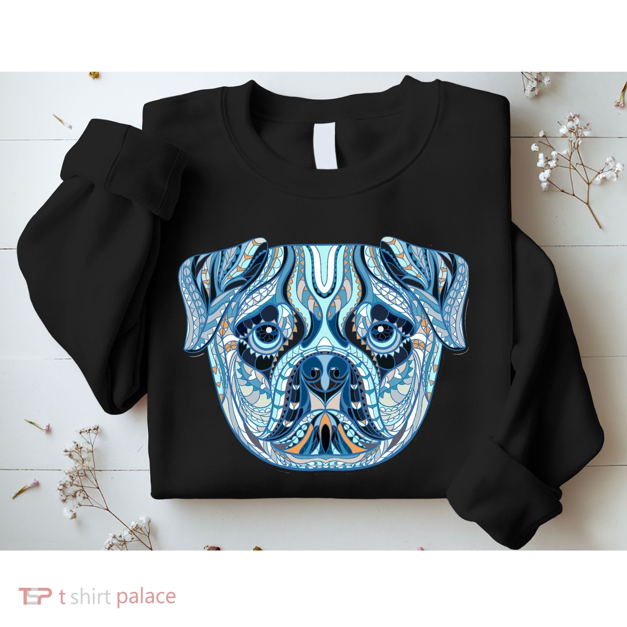 Cool Ethnic Trippy Pug Dog Face Sweatshirt