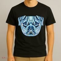 Cool Ethnic Trippy Pug Dog Face T-Shirt thumb 3