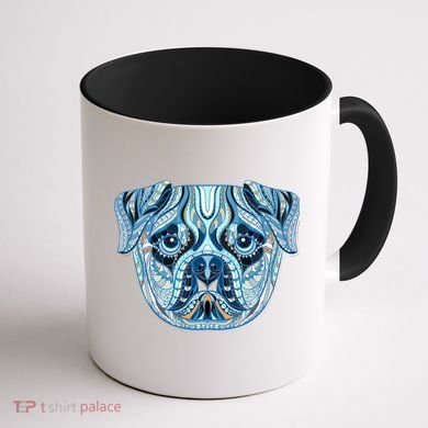 Cool Ethnic Trippy Pug Dog Face Coffee Mug back