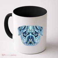 Cool Ethnic Trippy Pug Dog Face Coffee Mug thumb 0