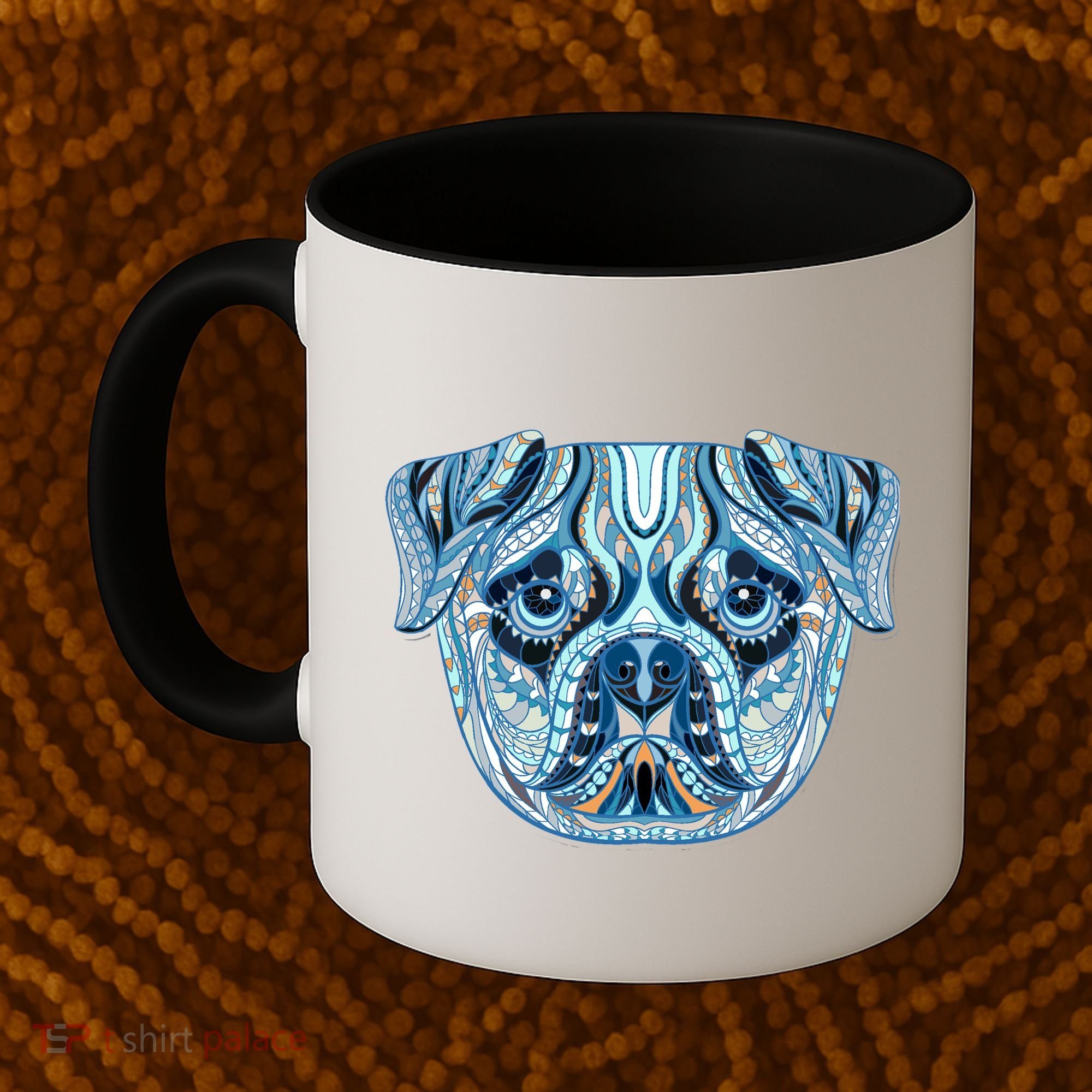 Cool Ethnic Trippy Pug Dog Face Coffee Mug