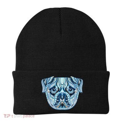 Cool Ethnic Trippy Pug Dog Face Beanie
