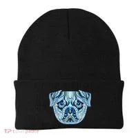 Cool Ethnic Trippy Pug Dog Face Beanie thumb 0