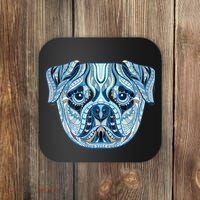Cool Ethnic Trippy Pug Dog Face Coaster thumb 0