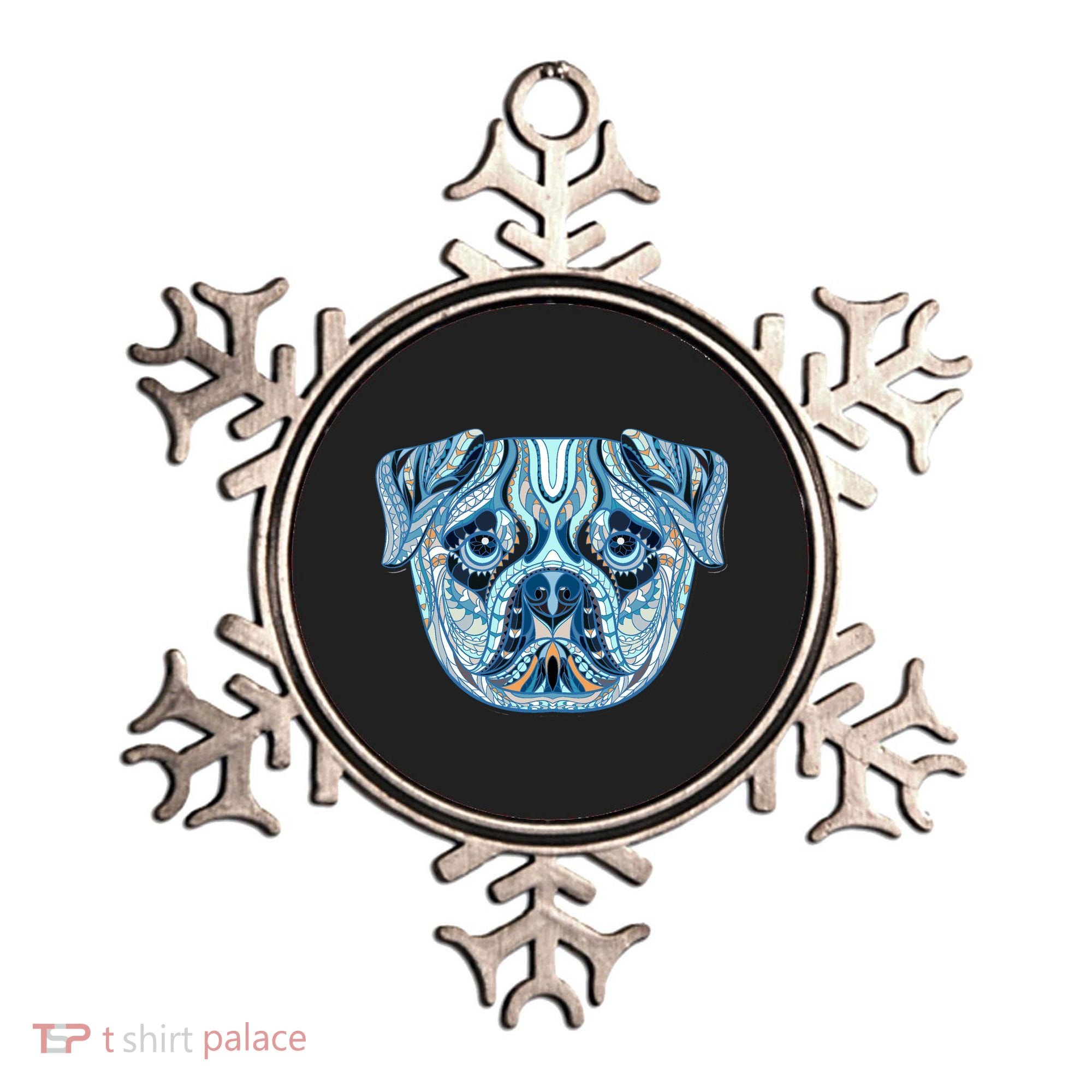 Cool Ethnic Trippy Pug Dog Face Ornament