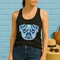 Cool Ethnic Trippy Pug Dog Face Women's Tank Top thumb 2