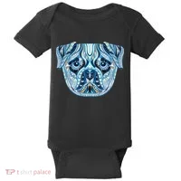Cool Ethnic Trippy Pug Dog Face Baby Bodysuit thumb 0