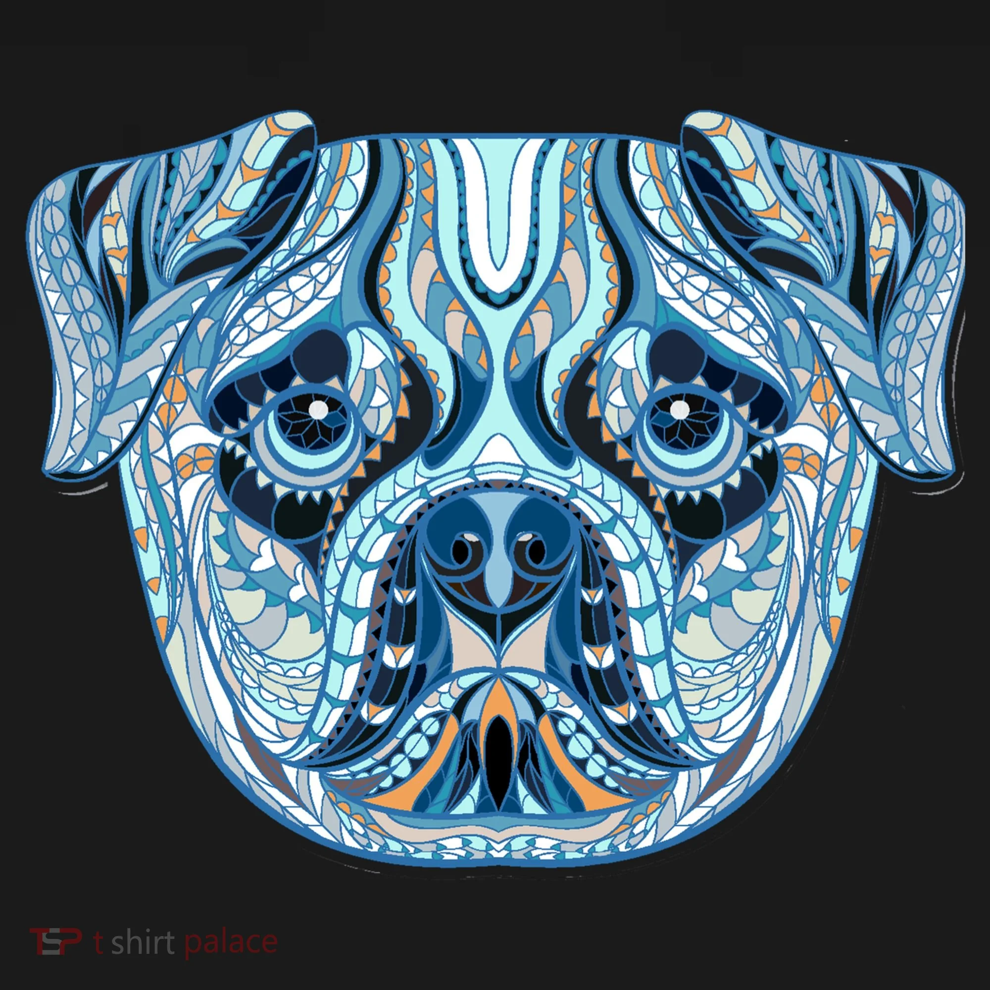 Cool Ethnic Trippy Pug Dog Face Baby Bodysuit