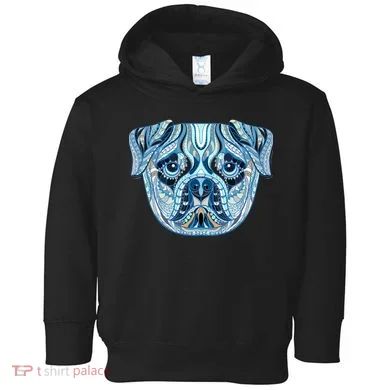 Cool Ethnic Trippy Pug Dog Face Toddler Hoodie