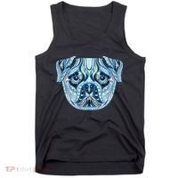 Cool Ethnic Trippy Pug Dog Face Tank Top thumb 0