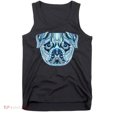 Cool Ethnic Trippy Pug Dog Face Tank Top