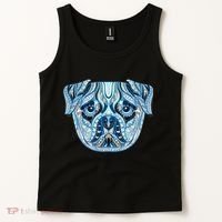 Cool Ethnic Trippy Pug Dog Face Tank Top thumb 2