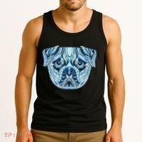 Cool Ethnic Trippy Pug Dog Face Tank Top thumb 3