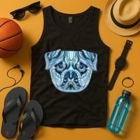 Cool Ethnic Trippy Pug Dog Face Tank Top thumb 4