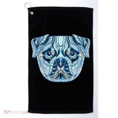 Cool Ethnic Trippy Pug Dog Face Golf Towel