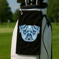 Cool Ethnic Trippy Pug Dog Face Golf Towel thumb 2