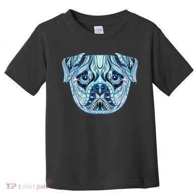 Cool Ethnic Trippy Pug Dog Face Toddler T-Shirt