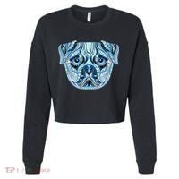 Cool Ethnic Trippy Pug Dog Face Cropped Pullover Crew thumb 0
