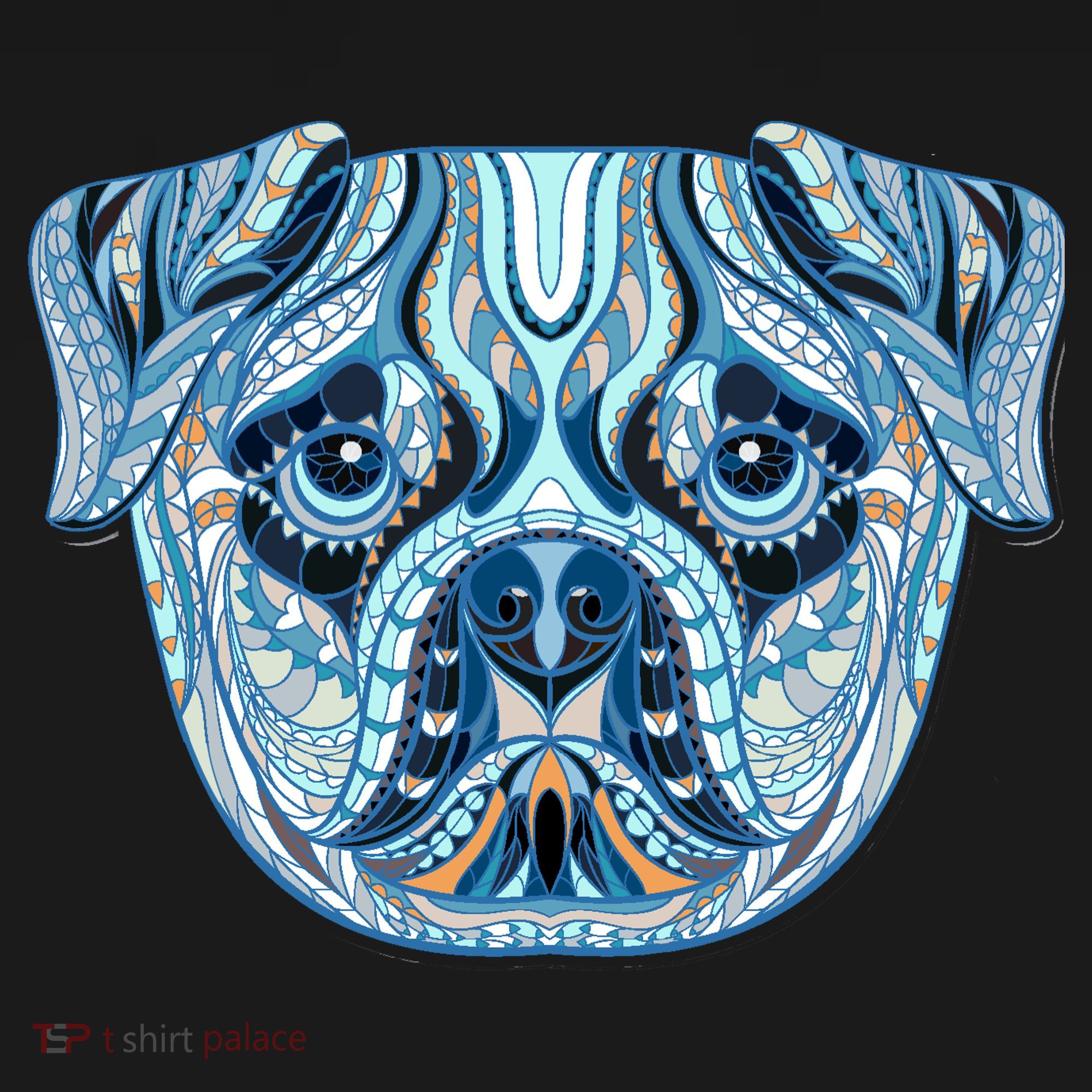 Cool Ethnic Trippy Pug Dog Face Cropped Pullover Crew