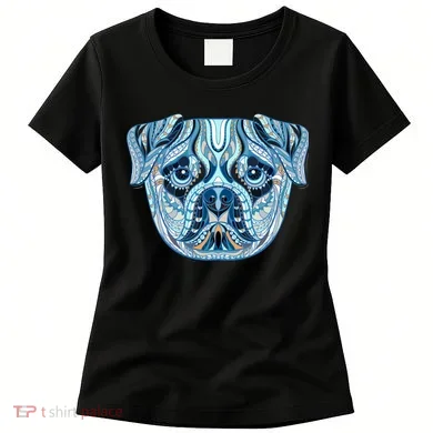 Cool Ethnic Trippy Pug Dog Face Women's T-Shirt