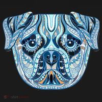 Cool Ethnic Trippy Pug Dog Face Kids Sweatshirt thumb 2