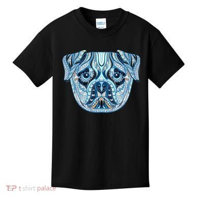 Cool Ethnic Trippy Pug Dog Face Kids T-Shirt