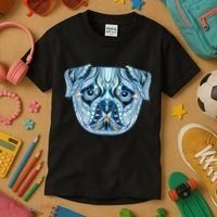 Cool Ethnic Trippy Pug Dog Face Kids T-Shirt thumb 3