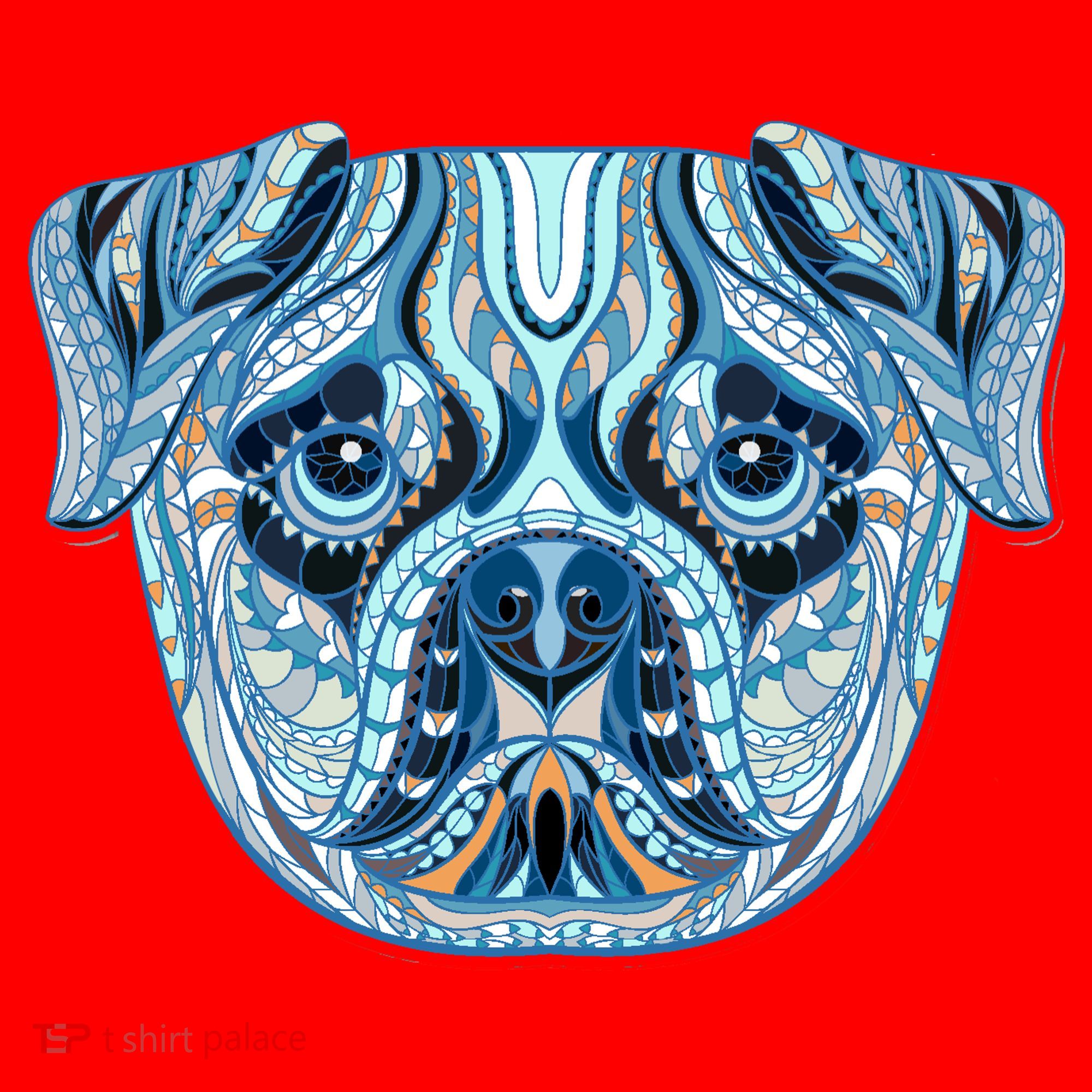 Cool Ethnic Trippy Pug Dog Face Santa Hat