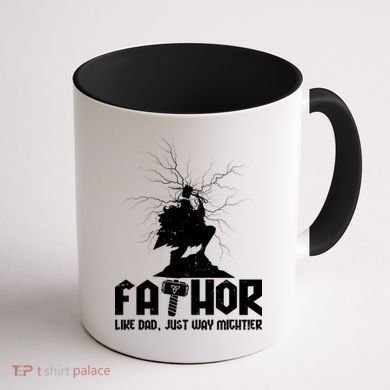 Cool Father's Day Mighty FATHOR  Coffee Mug back