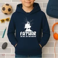 Cool Father's Day Mighty FATHOR  Kids Hoodie thumb 2