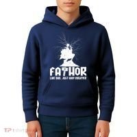 Cool Father's Day Mighty FATHOR  Kids Hoodie thumb 4