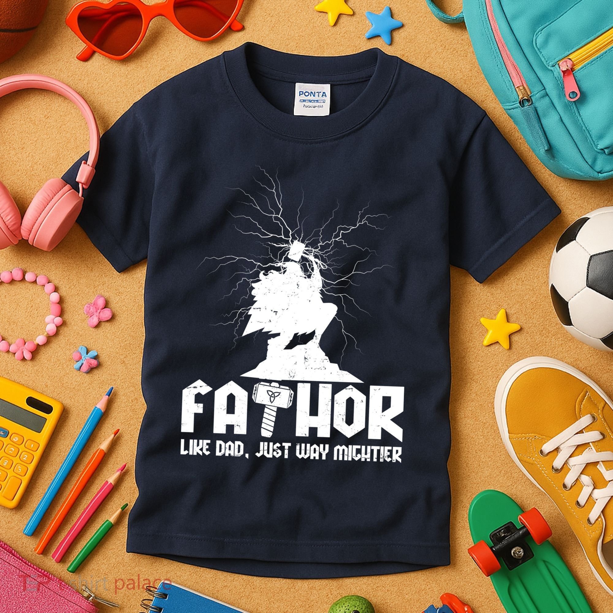 Cool Father's Day Mighty FATHOR  Kids T-Shirt