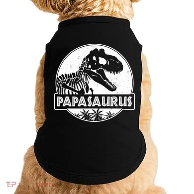 Cool Father's Day Papasaurus Emblem Doggie Tank