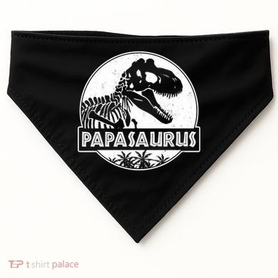 Cool Father's Day Papasaurus Emblem USA-Made Doggie Bandana
