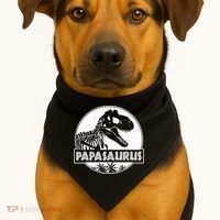 Cool Father's Day Papasaurus Emblem USA-Made Doggie Bandana thumb 1