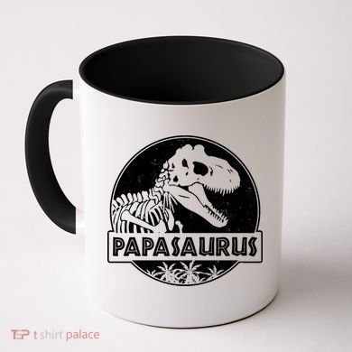 Cool Father's Day Papasaurus Emblem Coffee Mug