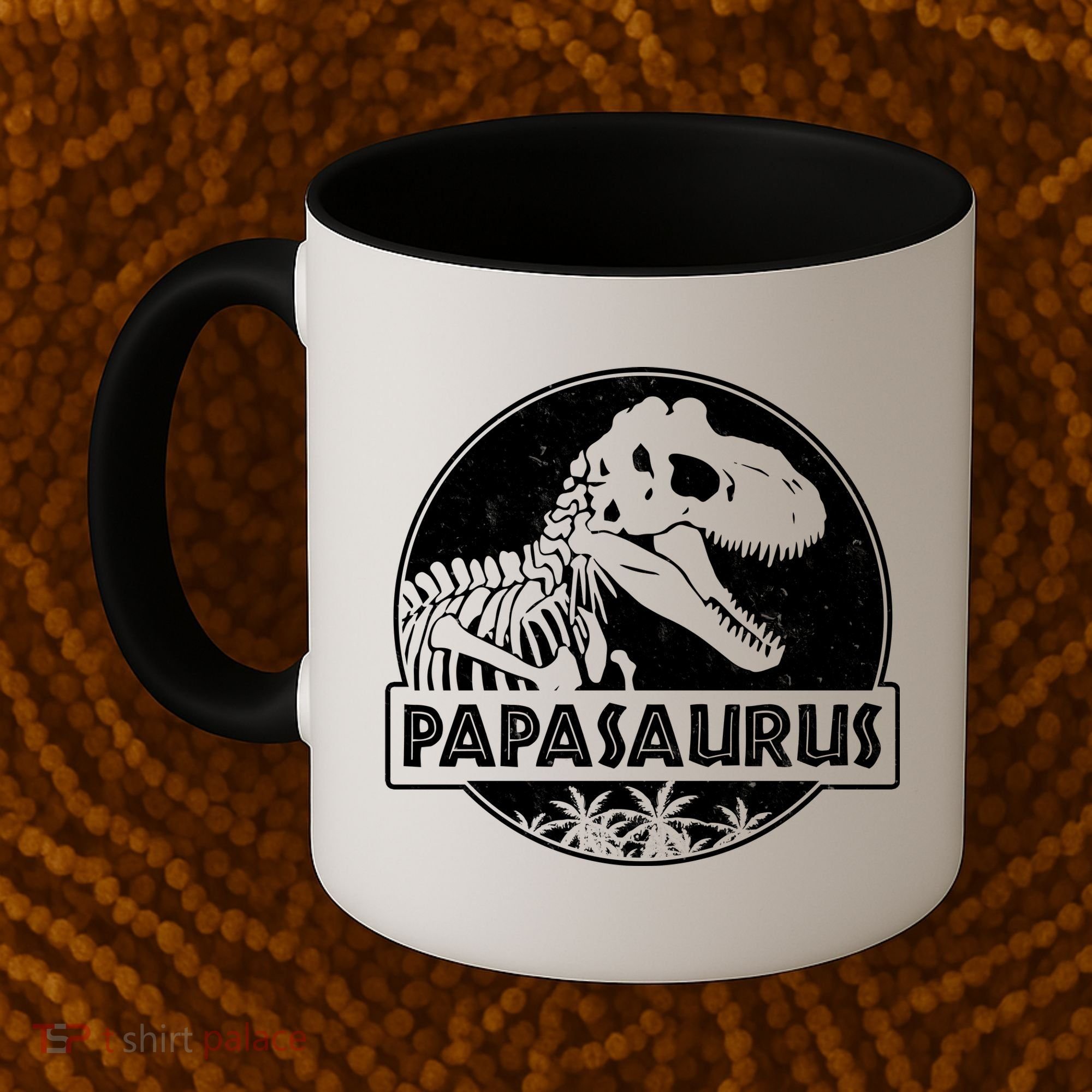 Cool Father's Day Papasaurus Emblem Coffee Mug