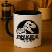 Cool Father's Day Papasaurus Emblem Coffee Mug thumb 4