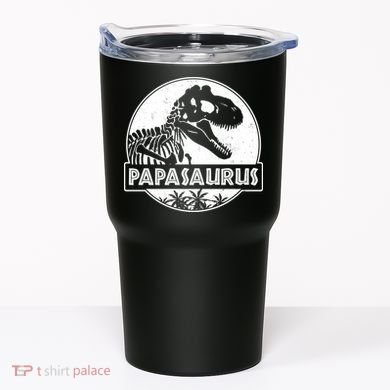 Cool Father's Day Papasaurus Emblem Tumbler