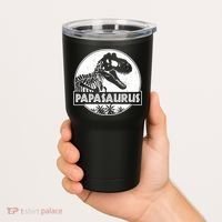 Cool Father's Day Papasaurus Emblem Tumbler thumb 2