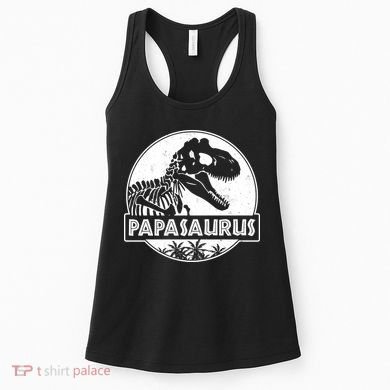 Cool Father's Day Papasaurus Emblem Women's Tank Top