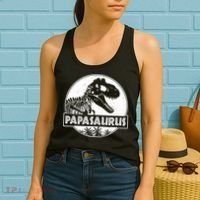 Cool Father's Day Papasaurus Emblem Women's Tank Top thumb 2