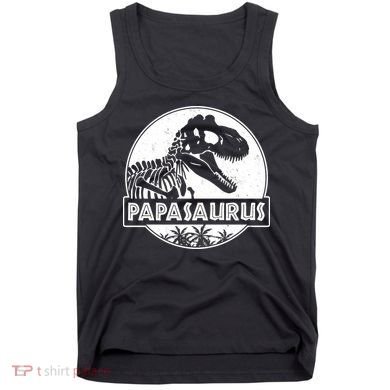 Cool Father's Day Papasaurus Emblem Tank Top