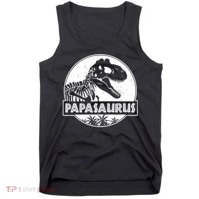 Cool Father's Day Papasaurus Emblem Tank Top