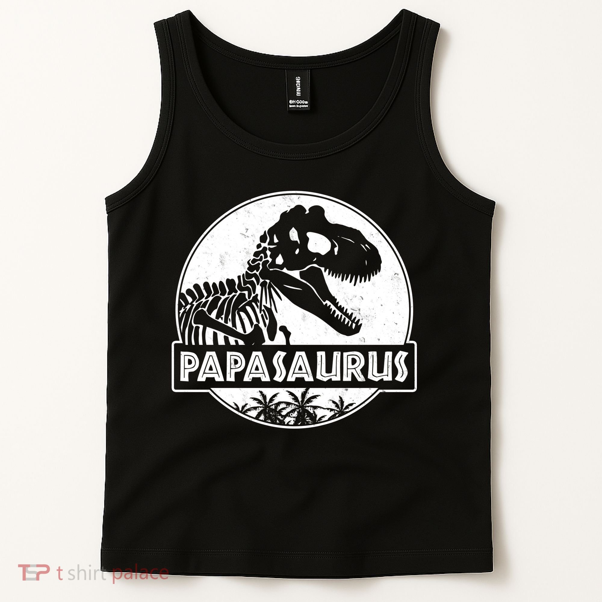 Cool Father's Day Papasaurus Emblem Tank Top