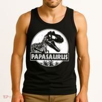 Cool Father's Day Papasaurus Emblem Tank Top thumb 3