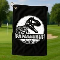 Cool Father's Day Papasaurus Emblem Golf Towel thumb 1