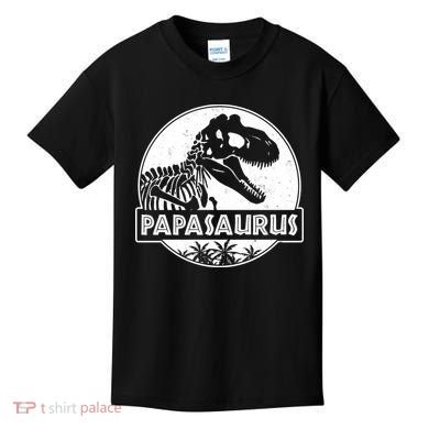 Cool Father's Day Papasaurus Emblem Kids T-Shirt